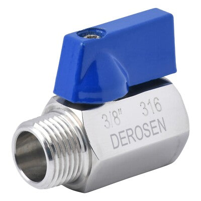 3/8" Stainless Steel Mini Ball Valve NPT FxM