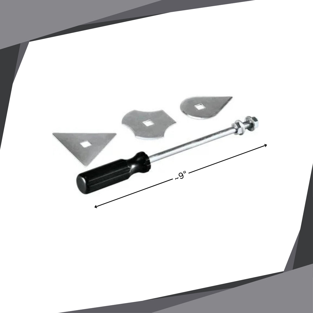 makita scraper tool next to ruler showing blade size and scale
