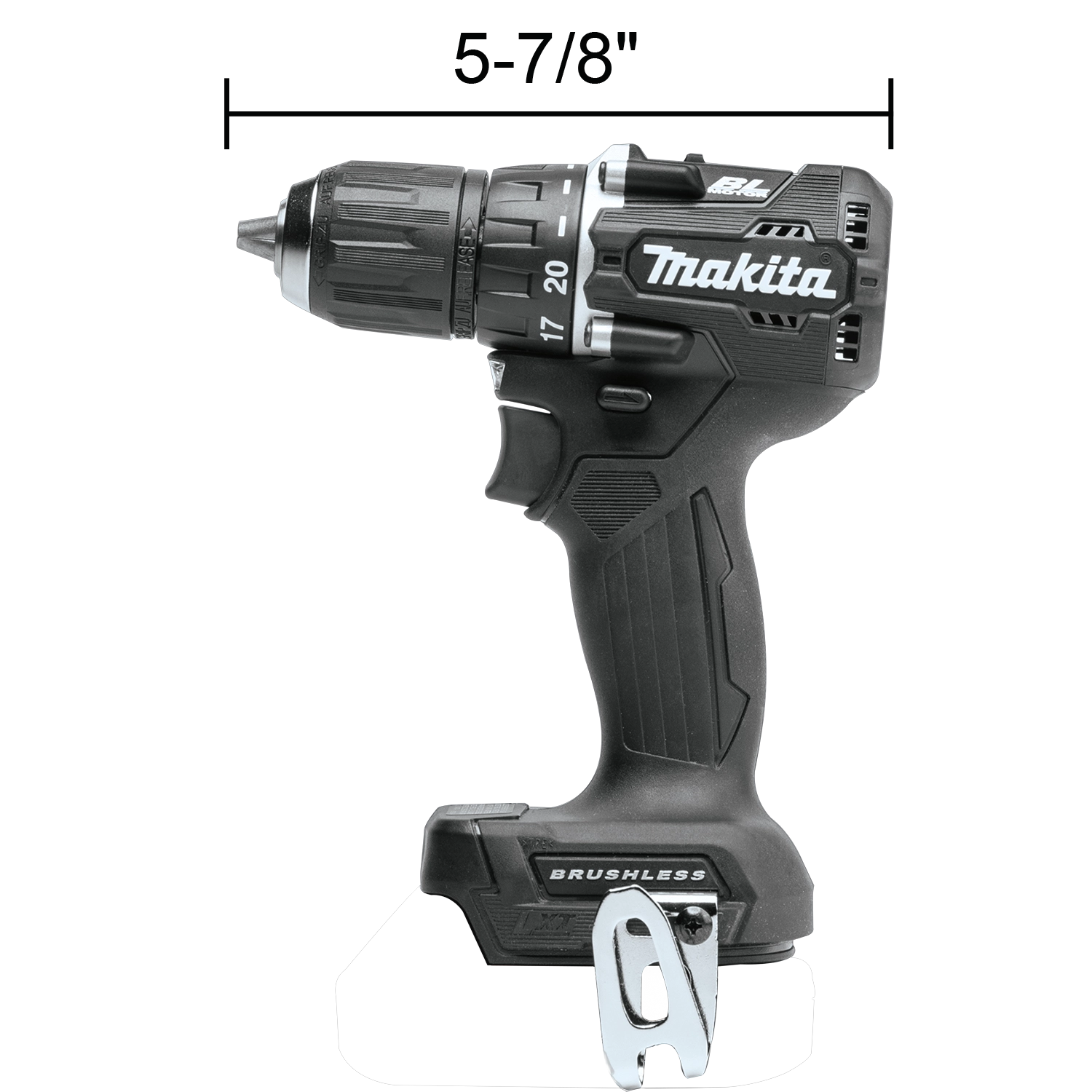 makita sub compact drill next to ruler for size and scale reference
