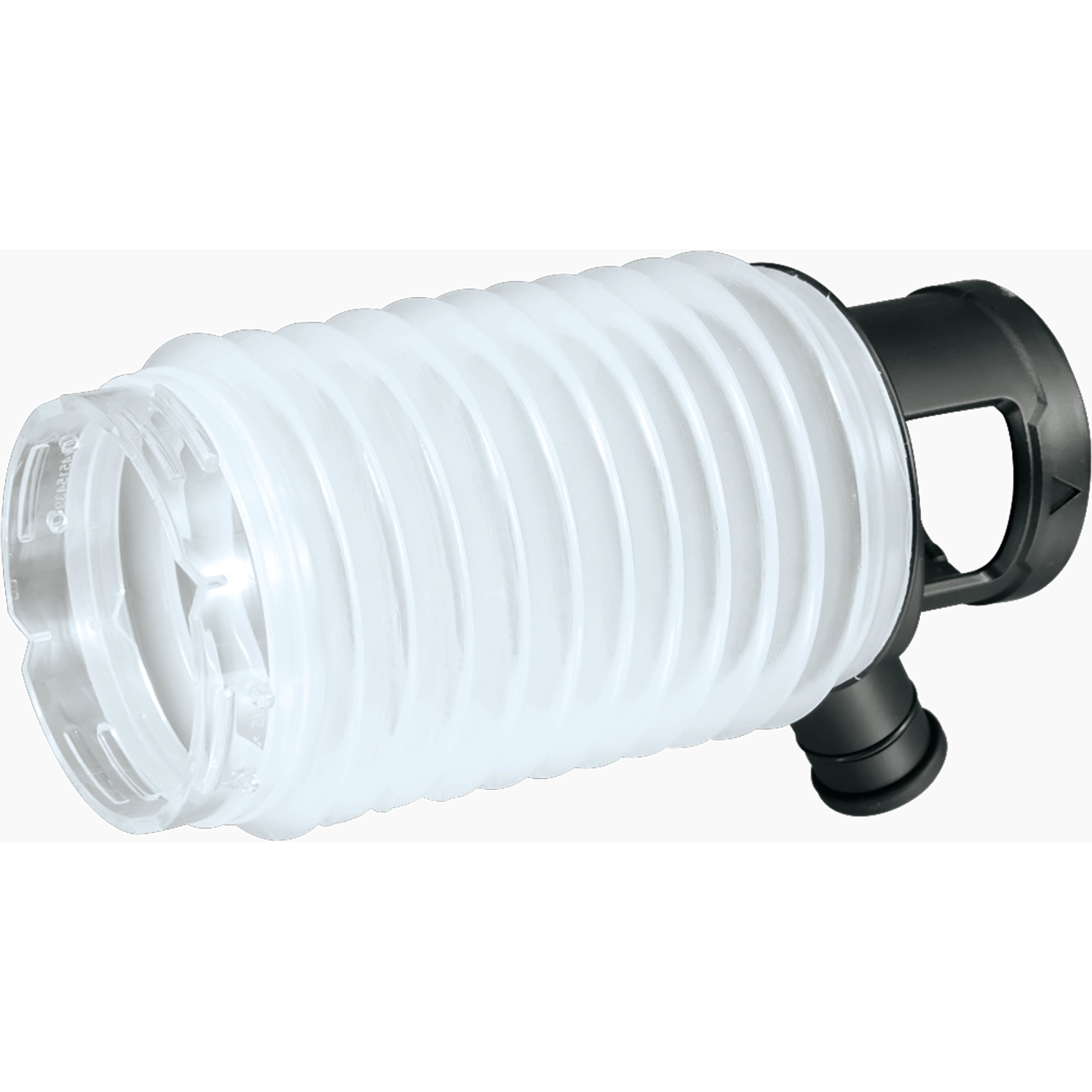side profile of makita dust extraction cup showing form and port alignment

