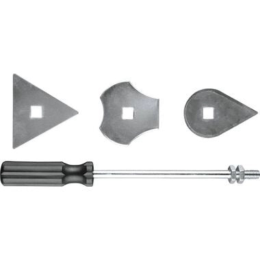 side view of makita scraper tool highlighting profile and blade angle
