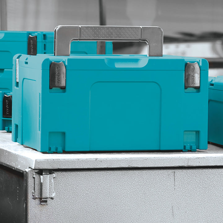 makita interlocking case sitting at job site ready for tool access
