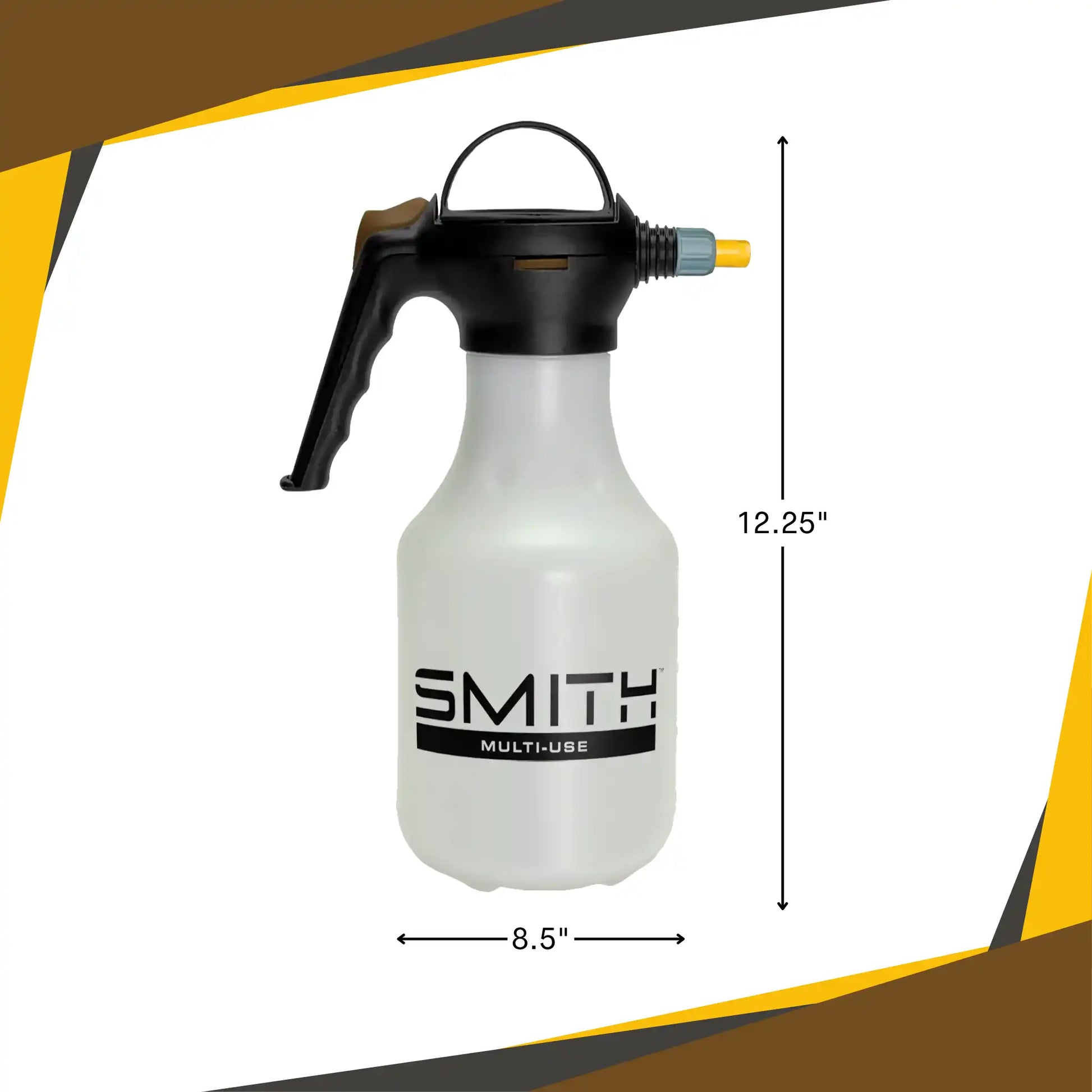 Smith 48oz sprayer shown next to hand for size scale and ergonomic design reference
