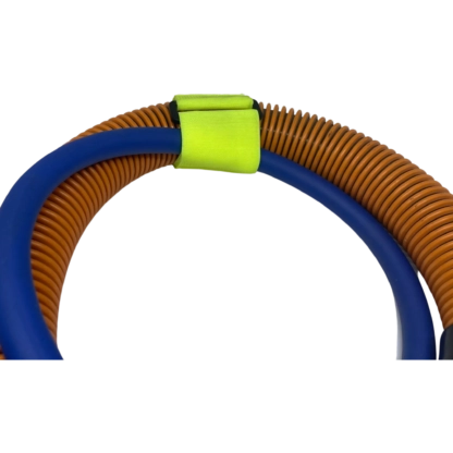 SOS Velcro straps wrapped securely around plastic tubes for bundled organization
