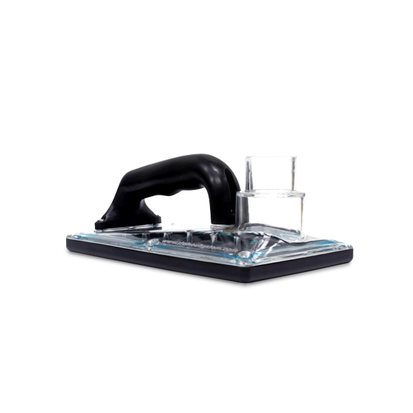 Right angle view of SOS sub surface extraction hand tool showing ergonomic structure
