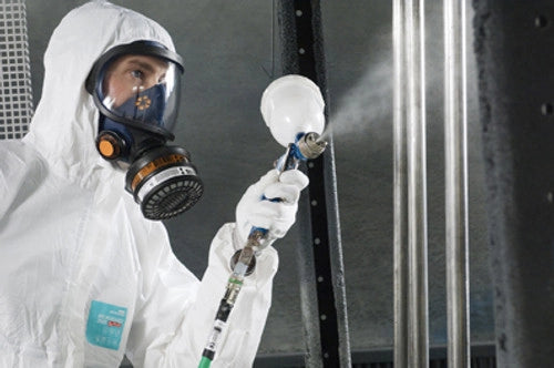 Sundstrom SR 200 respirator in use on restoration jobsite
