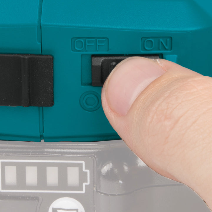 power switch of makita 18v lxt power source with clear on off marking
