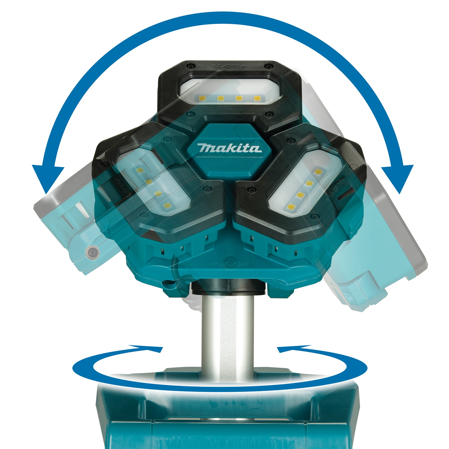 swivel capability of makita tower work light for directional illumination
