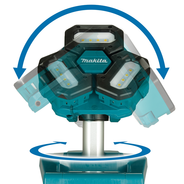 swivel capability of makita tower work light for directional illumination

