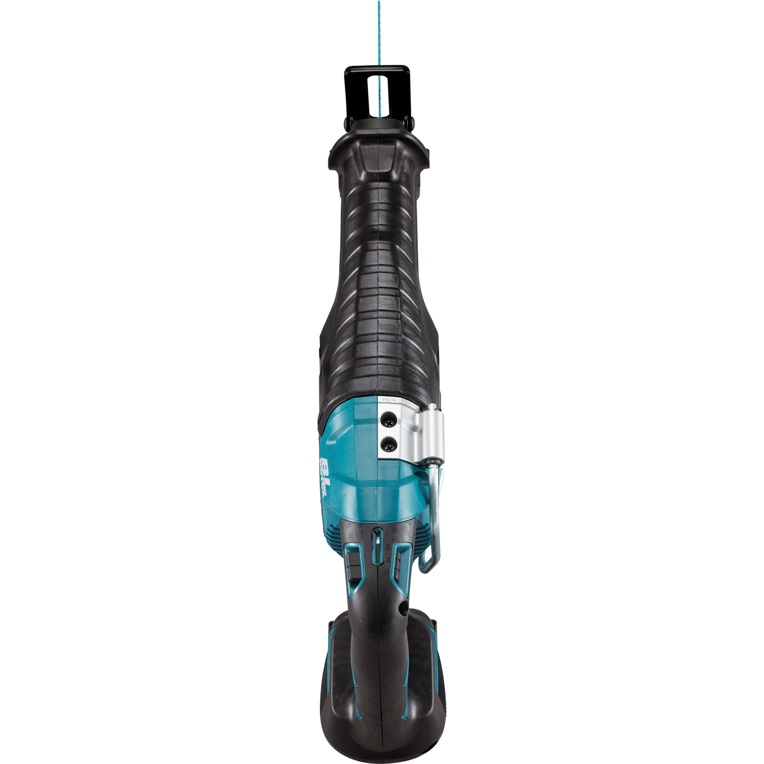 top view of makita 18v lxt reciprocating saw showing ergonomic design
