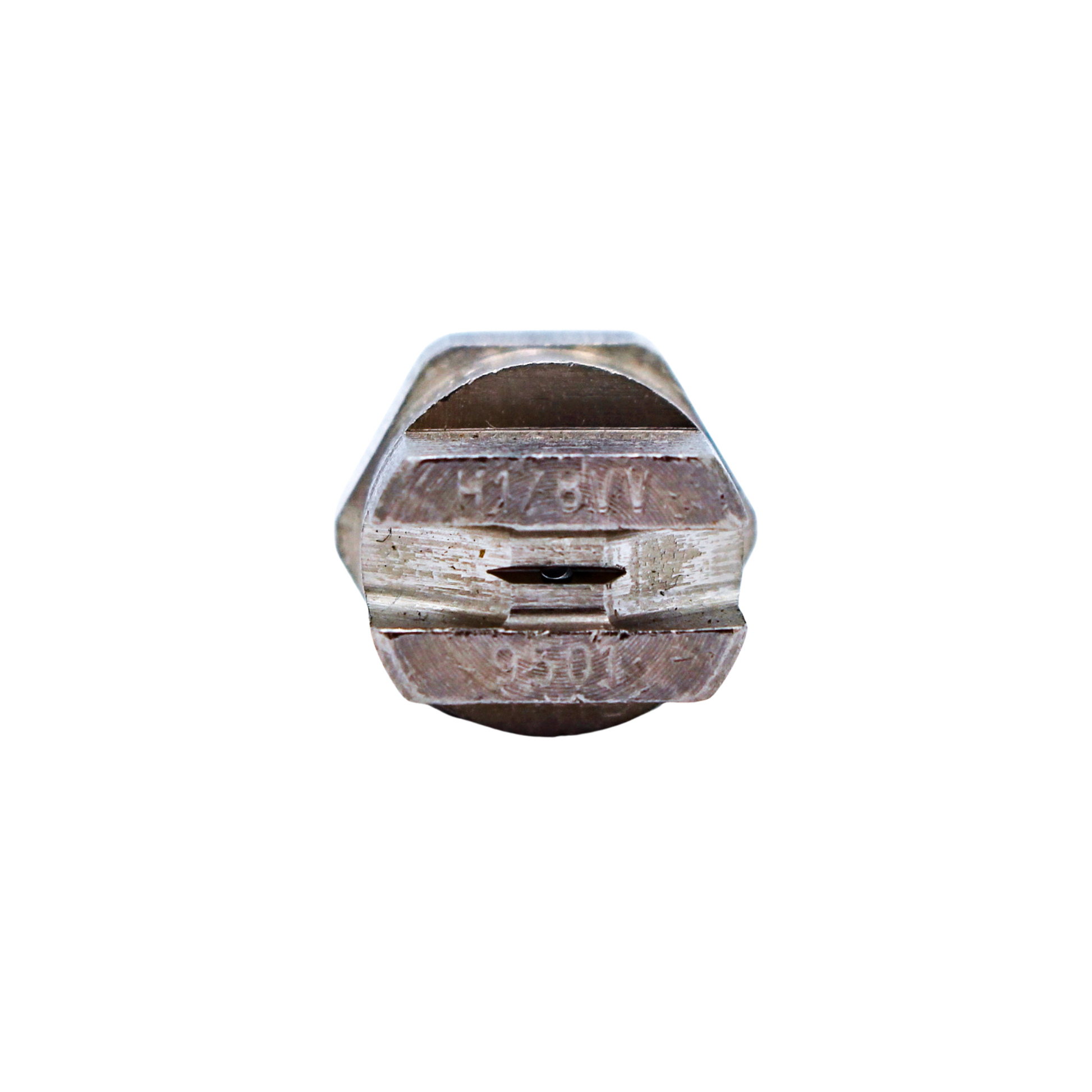 top view of vee jet nozzle on neutral background
