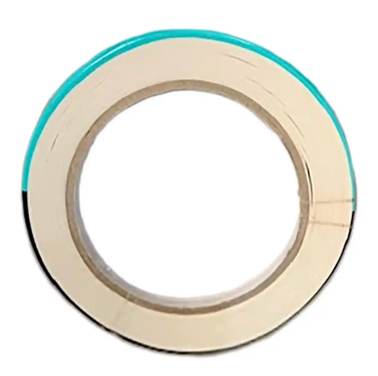 Side profile of Trimaco double-sided tape roll showing tape thickness and adhesive layers
