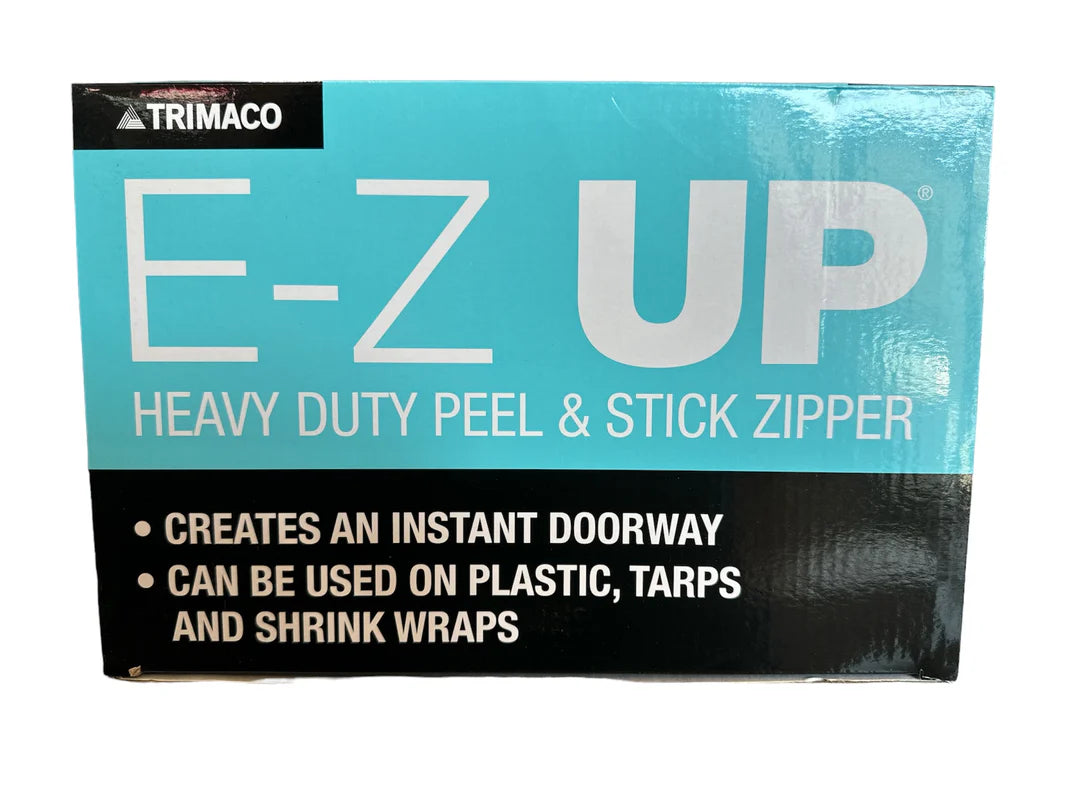 Trimaco E-Z Up heavy-duty zipper packaging for dust containment barriers
