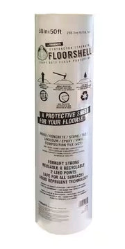 Front-facing view of Trimaco FloorShell roll with label visible
