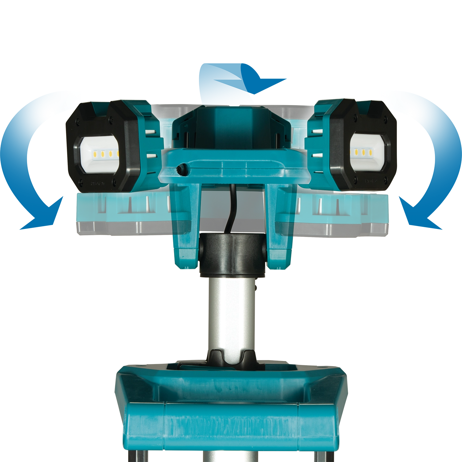 turning mechanism on makita tower light allowing precise head adjustments
