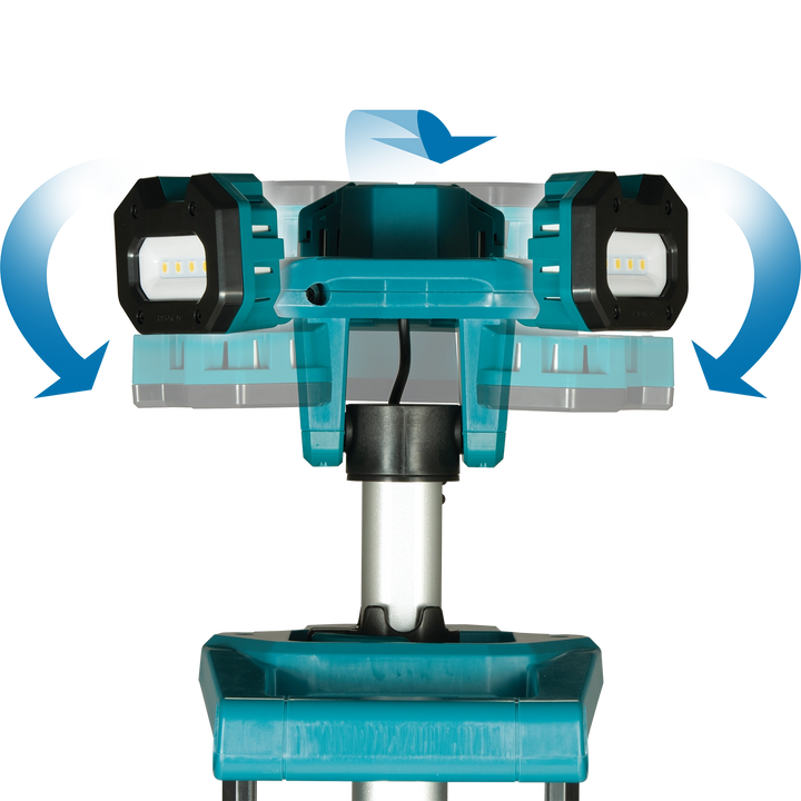 turning mechanism on makita tower light allowing precise head adjustments
