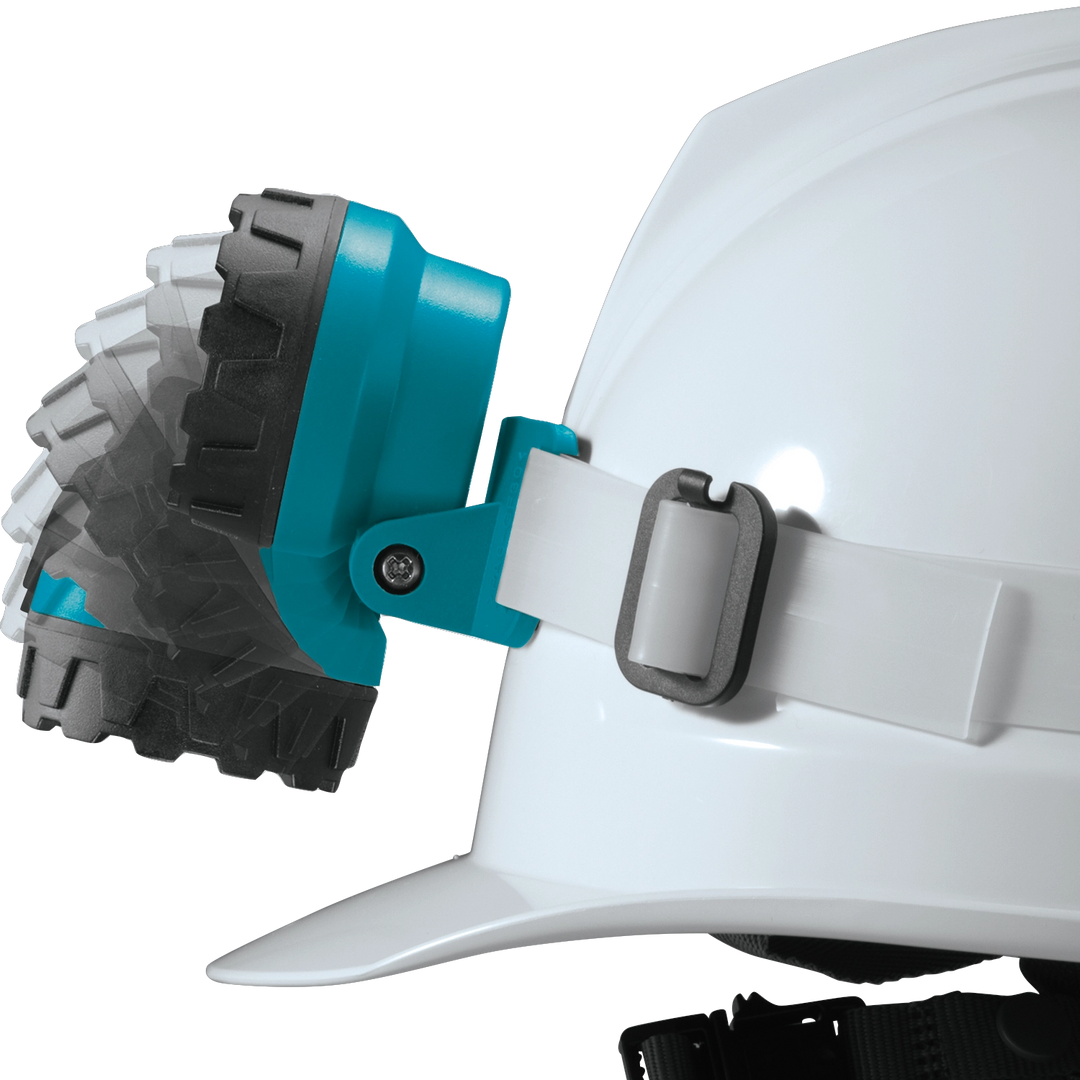 turning the head of the makita 18v lxt led headlamp to adjust beam angle
