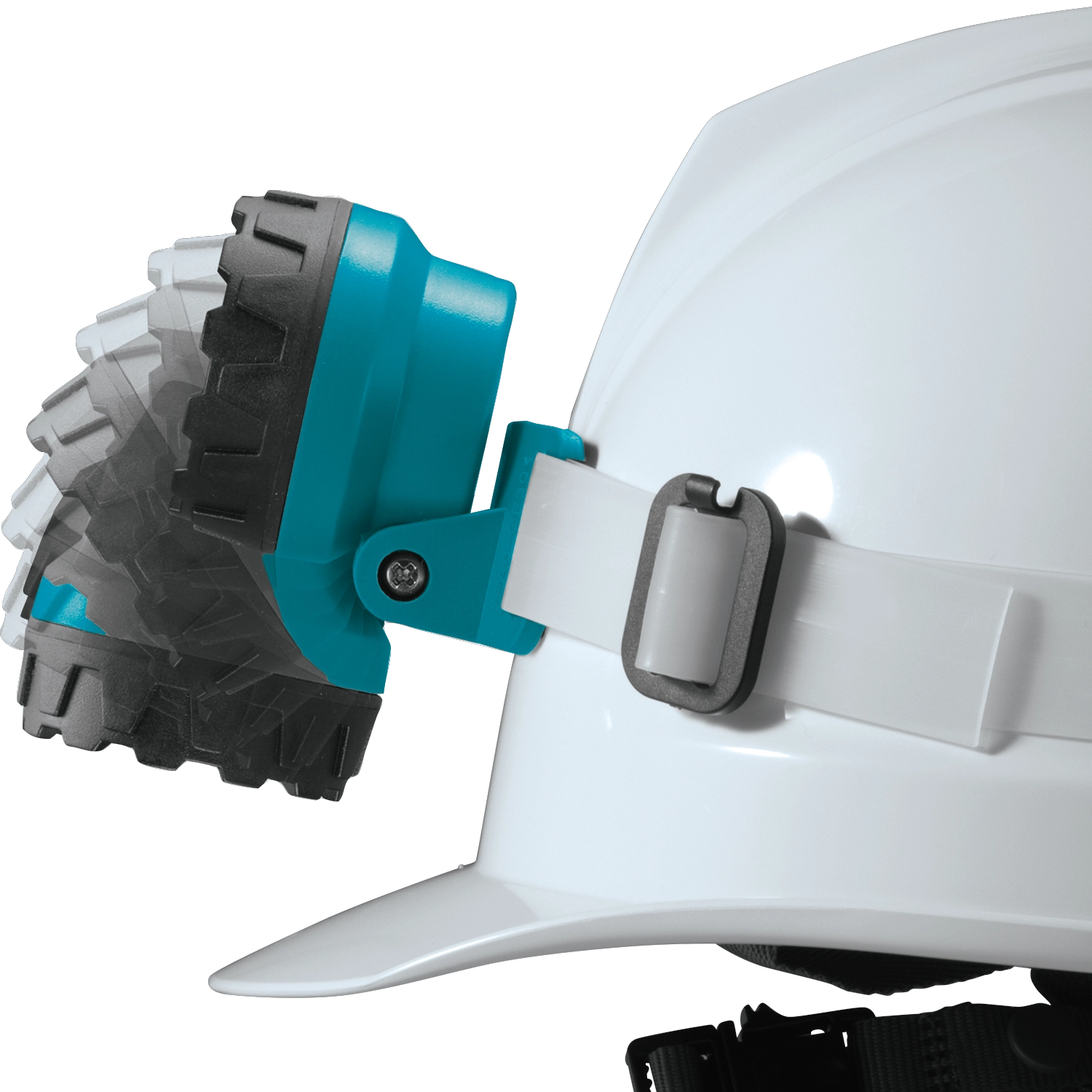 turning the head of the makita 18v lxt led headlamp to adjust beam angle
