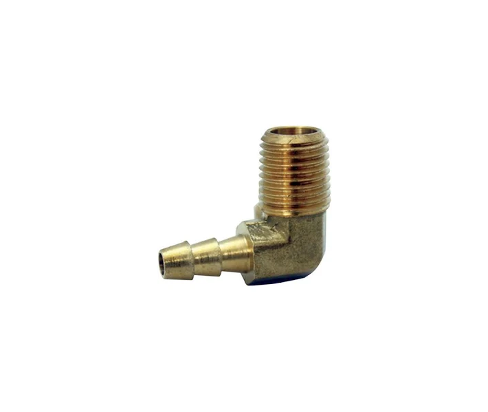 D22197 Brass 3/8" Hose Barb x 1/8" MPT 90° Elbow – Right Angle Fitting