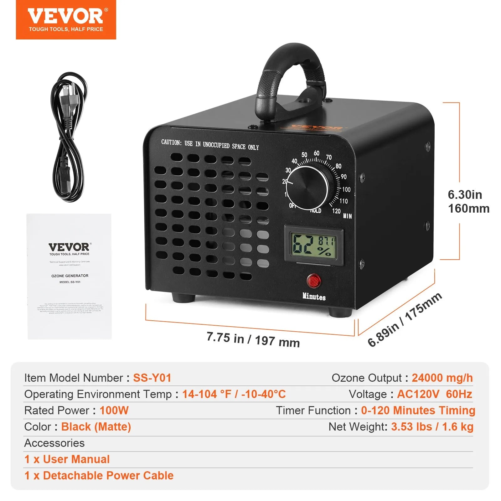 [RENTAL] Vevor Ozone Generator - 36,000 mg/h