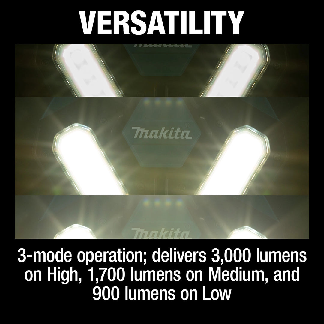 versatility of makita 18v lxt tower work light for indoor and outdoor lighting
