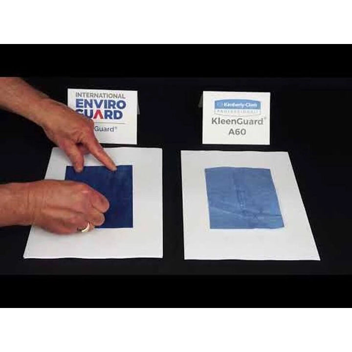 Close-up of ViroGuard material showing breathable and protective laminate texture
