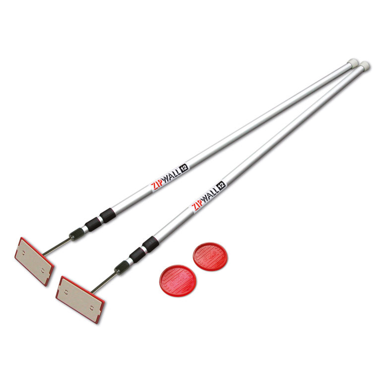 ZipWall 12' Pole 2-Pack – Dust Barrier System for Jobsite Containment