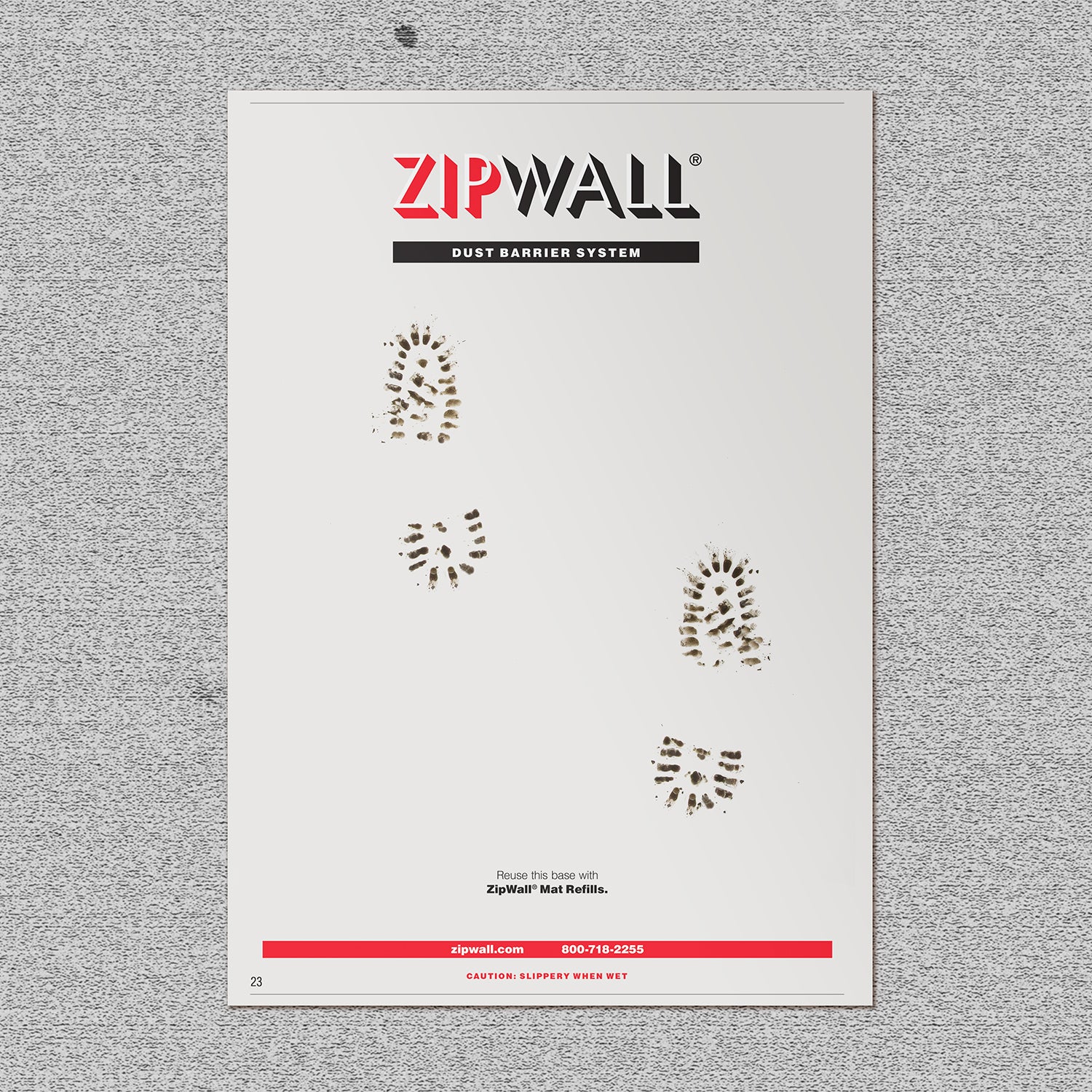ZipWall® Mat - Non-skid base Adhesive Sheets (30 sheets)